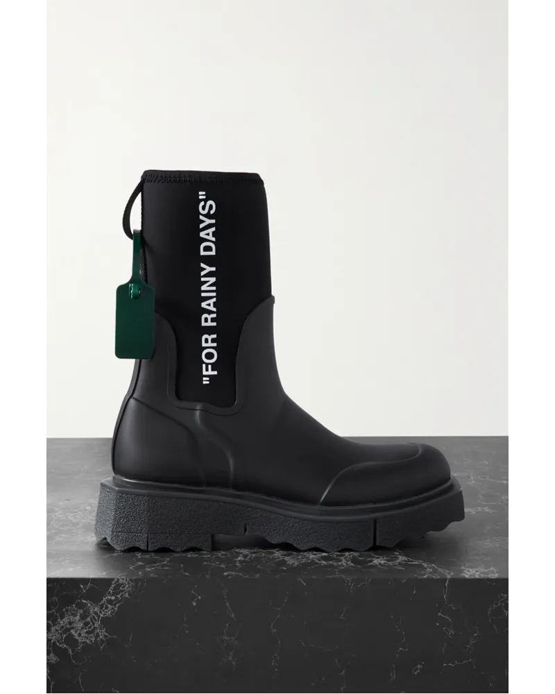 OFF-WHITE Stiefel aus Gummi Und Jersey Schwarz