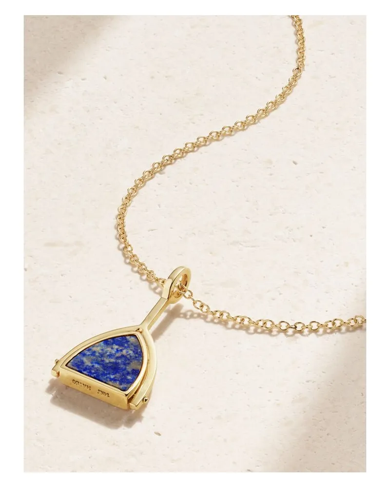 MATEO Flip Kette Aus 14 Karat Gold Mit Lapislazuli Und Diamant Gold