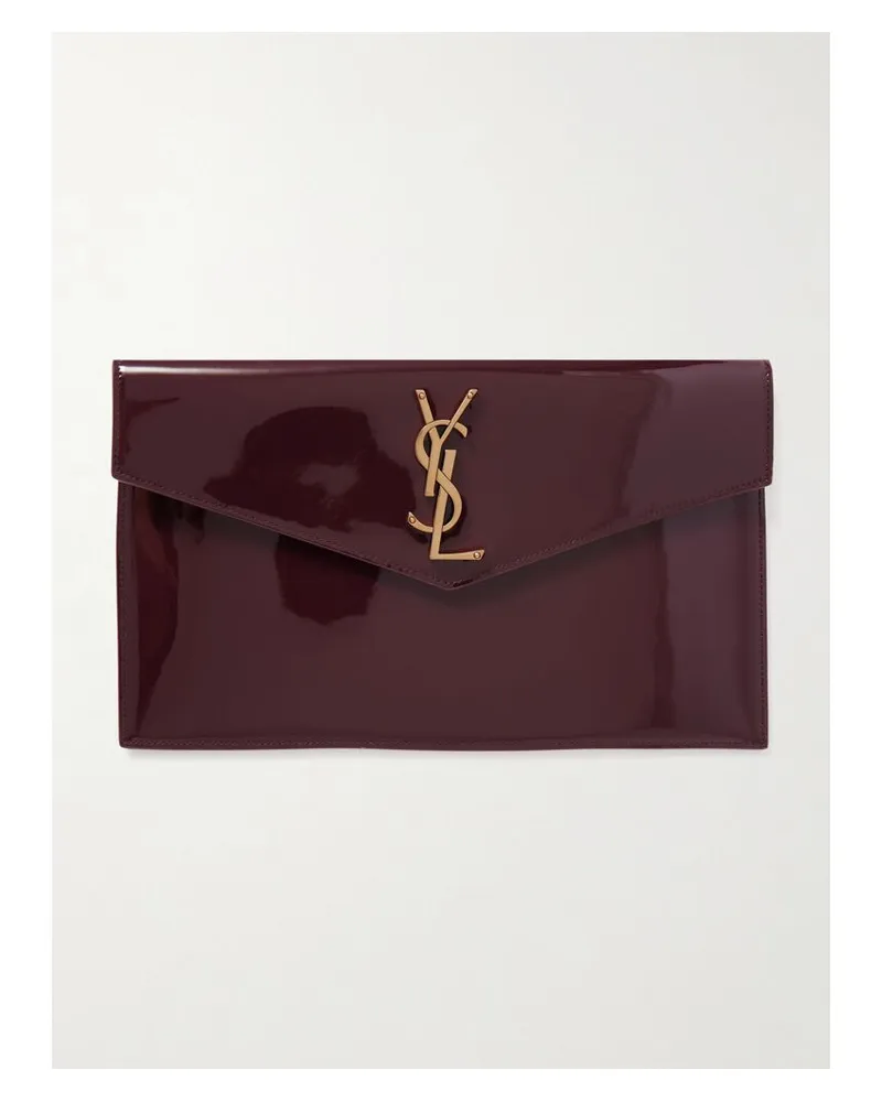 Saint Laurent Uptown Beutel Aus Lackleder - Burgunder Burgunder