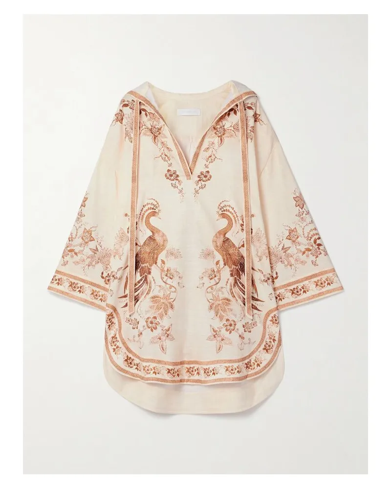 Zimmermann Ascension Minikleid Aus Bedruckter Baumwolle Mit Kapuze - Mehrfarbig Mehrfarbig