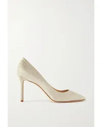 Jimmy Choo Romy Pumps aus Leder mit Glitter-finish Silber