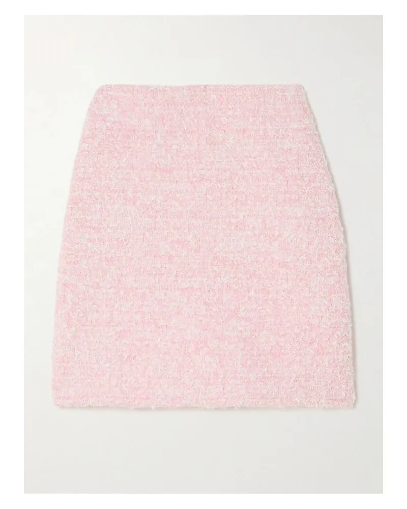 Balenciaga Minirock Aus Tweed Aus Einer Baumwollmischung In Metallic-optik - Pink Pink