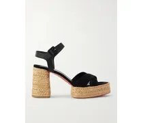 Calakala 85 Leather And Suede Espadrille Platform Sandals - Black