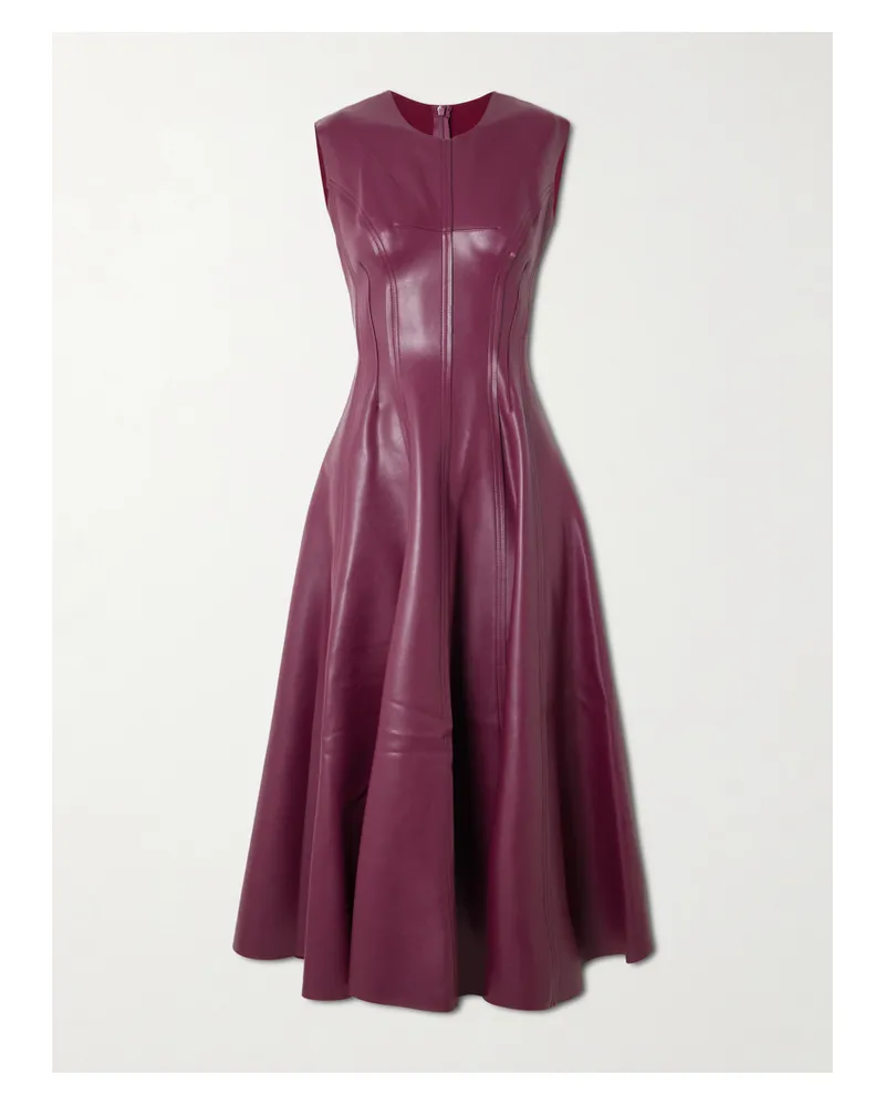 Norma Kamali Grace Belted Paneled Midi Dress - Purple Purple