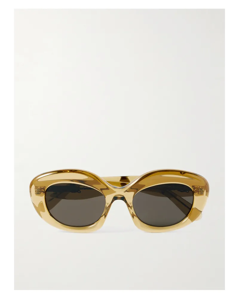 Loewe Curvy Oversized Round-frame Acetate Sunglasses - Green Green