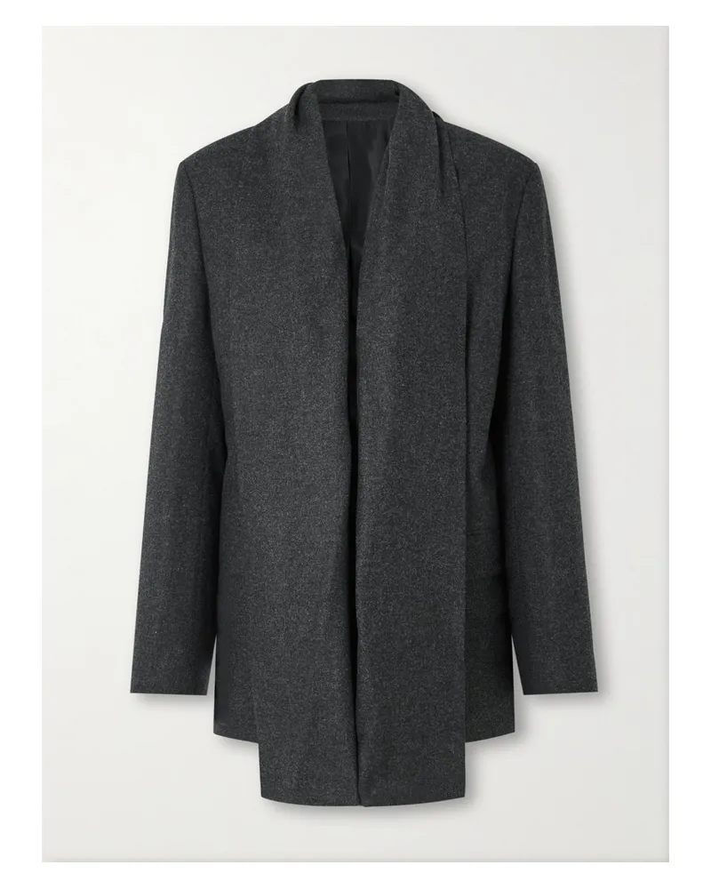 Totême Blazer Aus Flanell Mit Schaldetail - Grau Grau