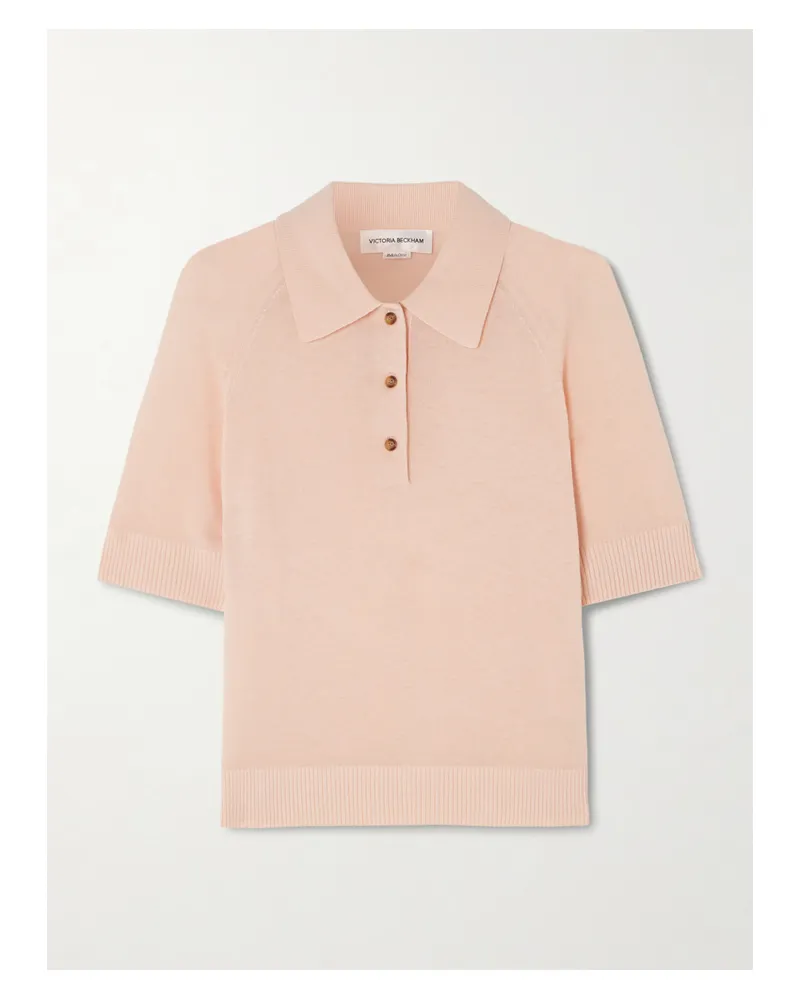 Victoria Beckham Polohemd Aus Merinowolle - Pink Pink
