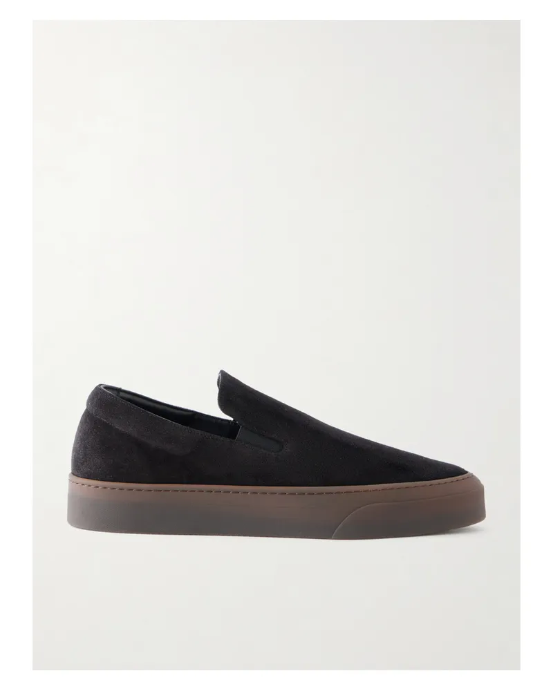 The Row Mh Suede Platform Sneakers - Black Black