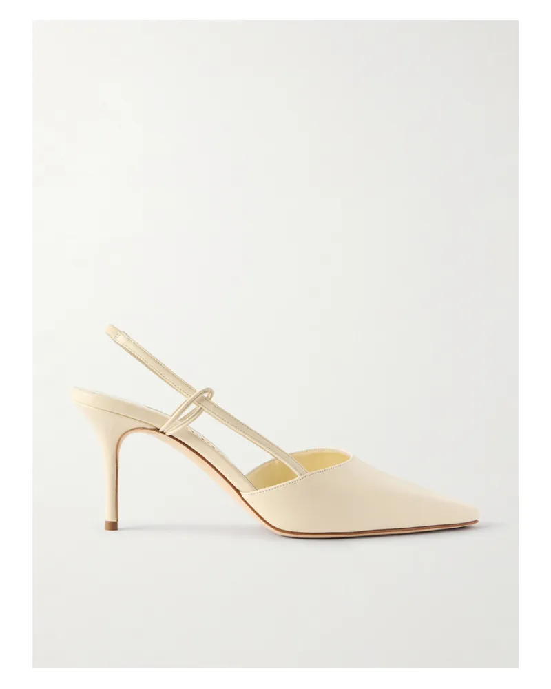 Manolo Blahnik Touki 70 Slingback-pumps Aus Leder - Creme Creme