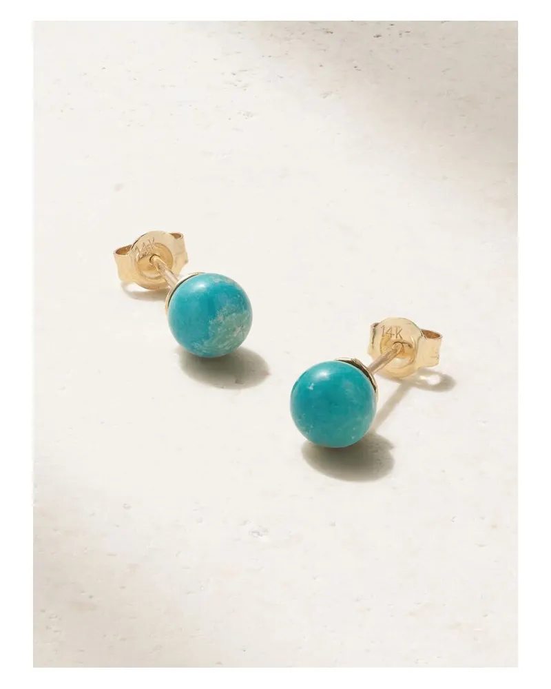 MATEO Ohrstecker Aus 14 Karat Gold Mit Türkisen Gold