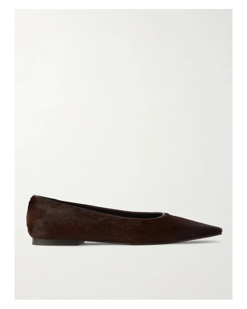 Brunello Cucinelli Flache Schuhe Aus Kalbshaar Mit Lederbesatz - Braun Braun