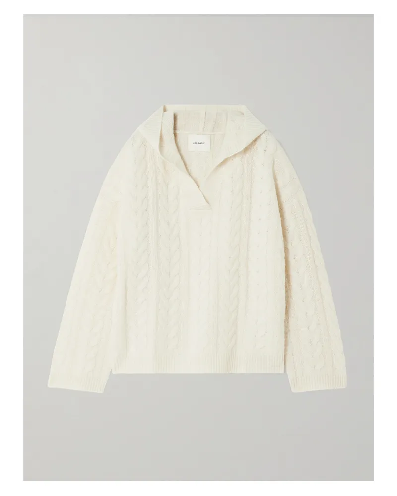 Lisa Yang Cable-knit Cashmere Hoodie - Cream Cream