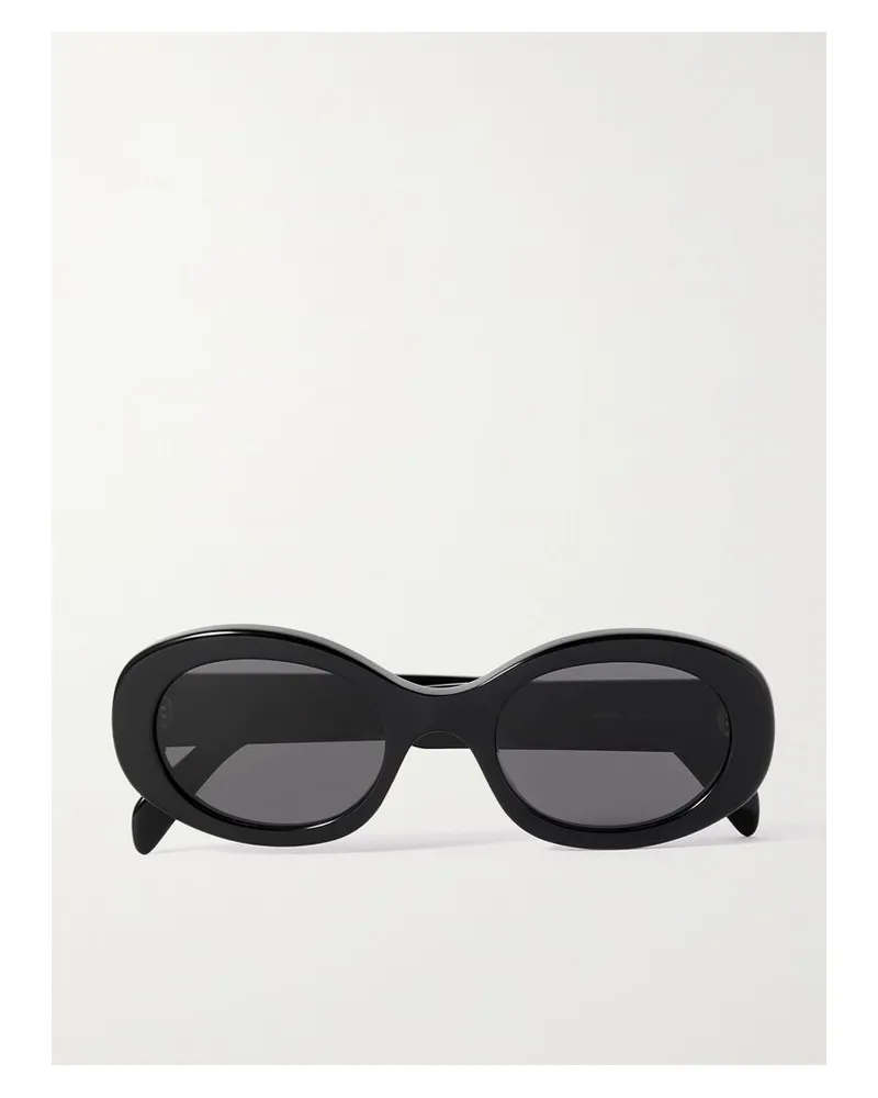 Celine Triomphe Sonnenbrille Mit Ovalem Rahmen Aus Azetat - Schwarz Schwarz
