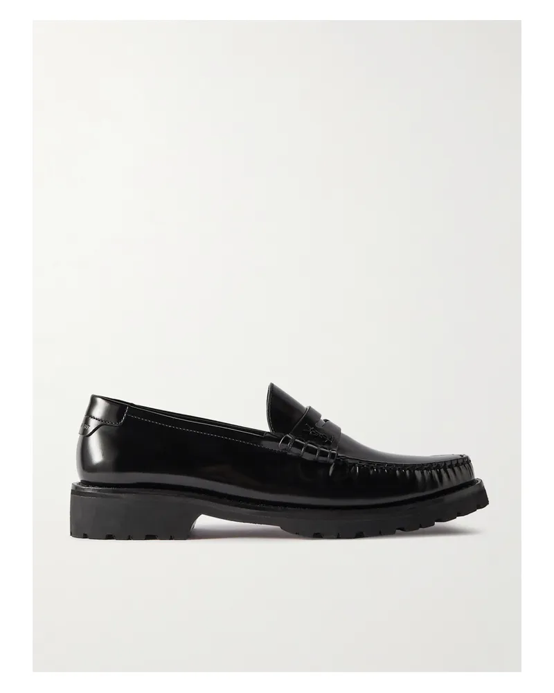 Saint Laurent Le Loafer Leather Loafers - Black Black