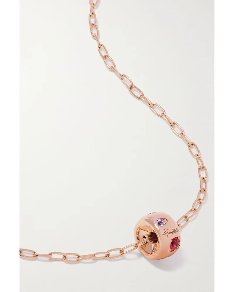 Pomellato Iconica Kette Aus 18 Karat Roségold Mit Mehreren Steinen Gold