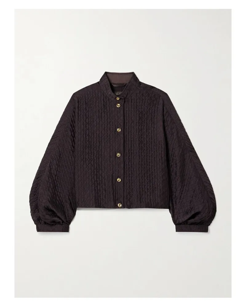 Loro Piana Verkürzte Jacke Aus Gestepptem Seiden-cloqué - Braun Braun