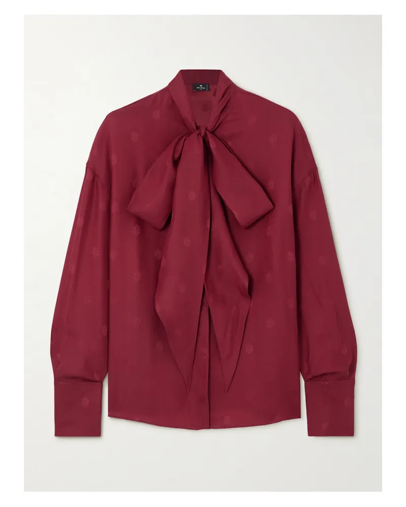 Etro Schluppenbluse Aus Seiden-jacquard - Burgunder Burgunder