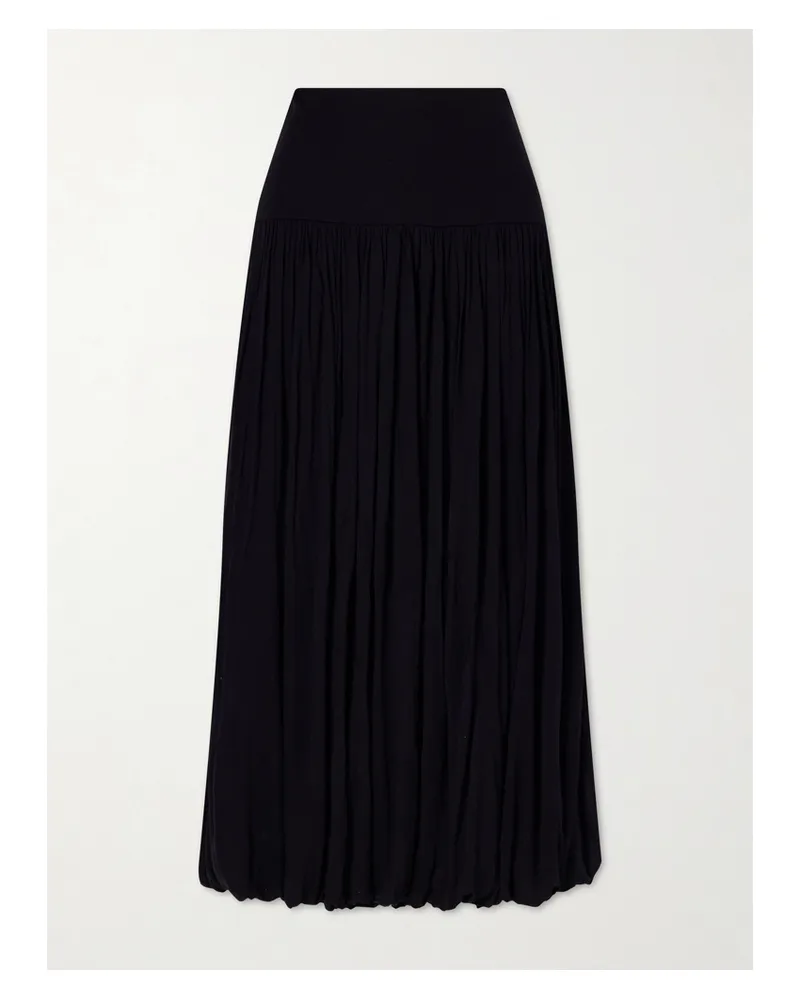 Totême Gathered Midi Skirt - Black Black