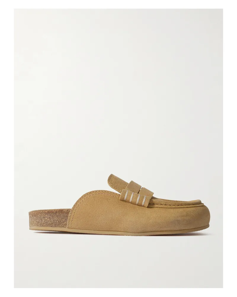 J.W.Anderson Stitch Suede Mules - Brown Brown