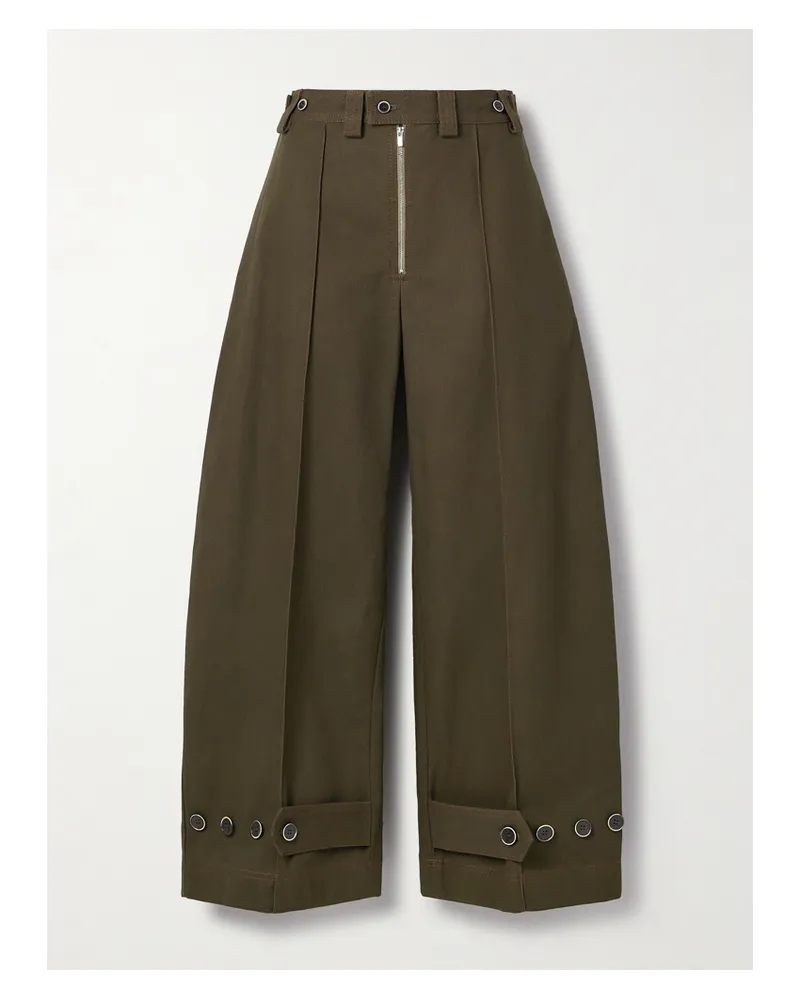 Christopher John Rogers Hose Mit Weitem Bein Aus Baumwoll-twill - Braun Braun