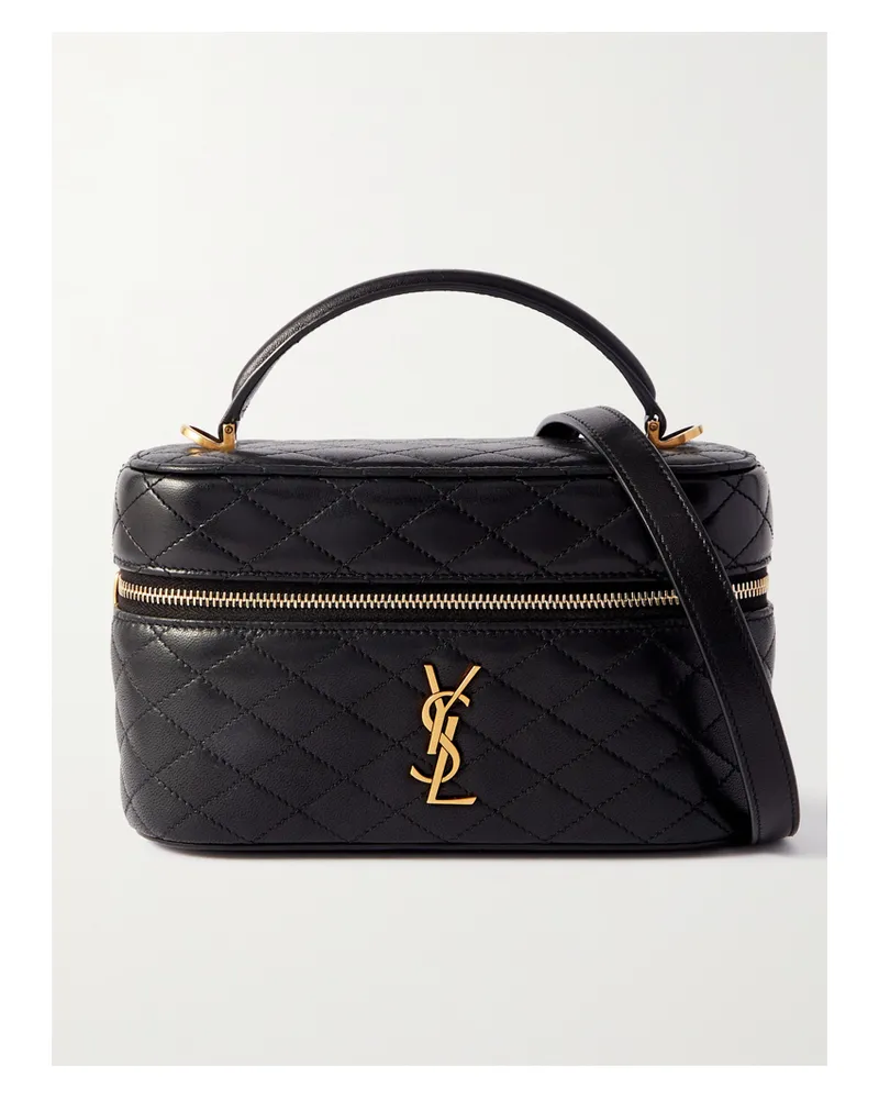 Saint Laurent Gaby Vanity Leather Shoulder Bag - Black Black