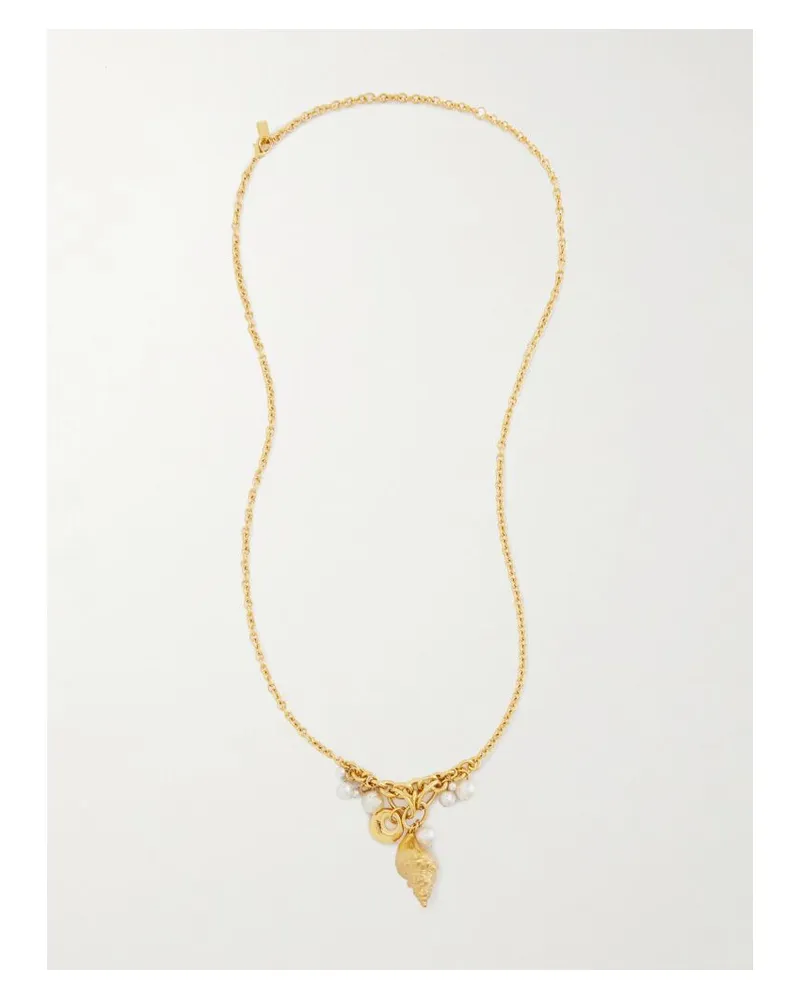 Chloé Goldfarbene Kette Mit Kunstperlen Gold