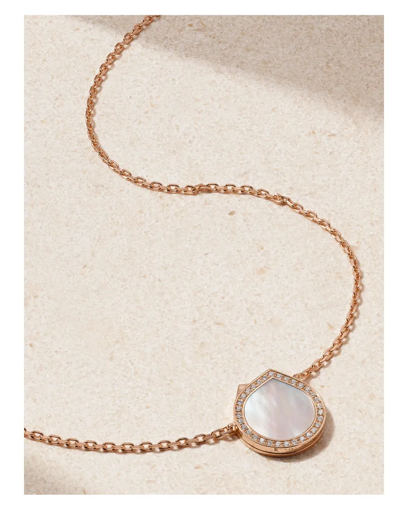 Repossi Antifer 18-karat Rose Gold, Mother-of-pearl And Diamond Necklace - White White