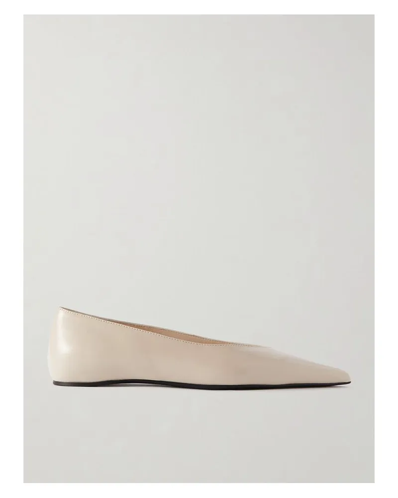 Totême Net Sustain The Asymmetric Ballerina Ballerinas Aus Leder - Weiß Weiß