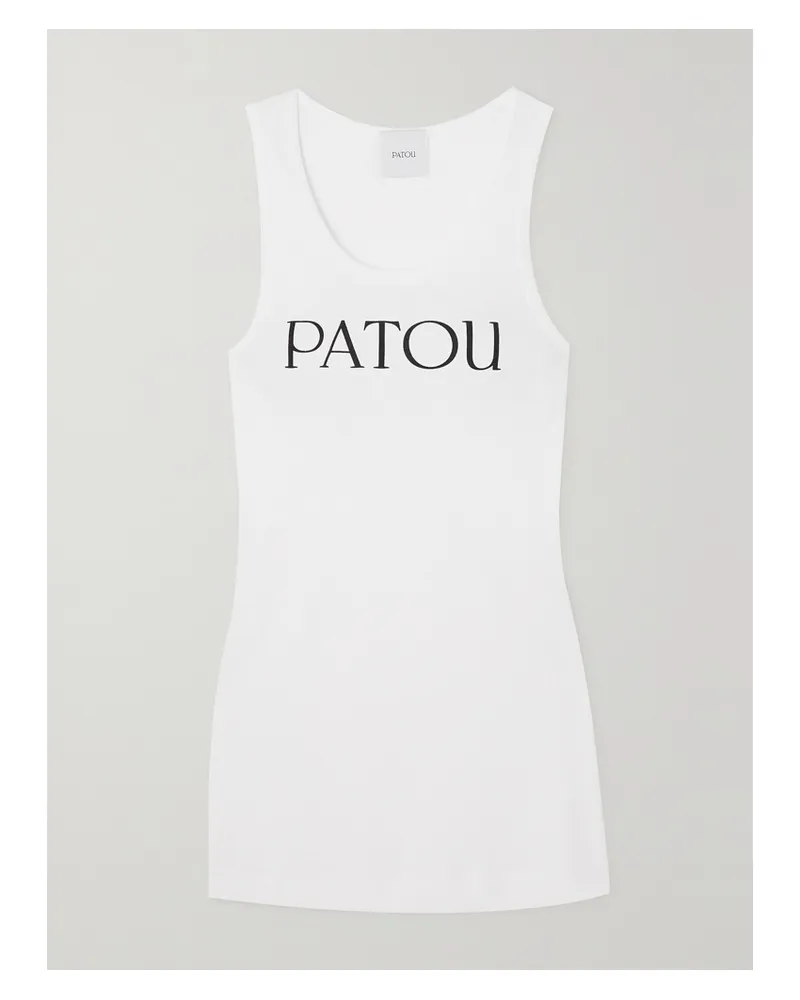 Patou Iconic Tanktop Aus Baumwoll-jersey Mit Prints - Weiß Weiß
