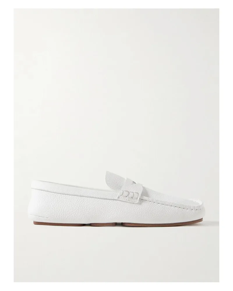 KHAITE Billy Loafers Aus Strukturiertem Leder - Weiß Weiß