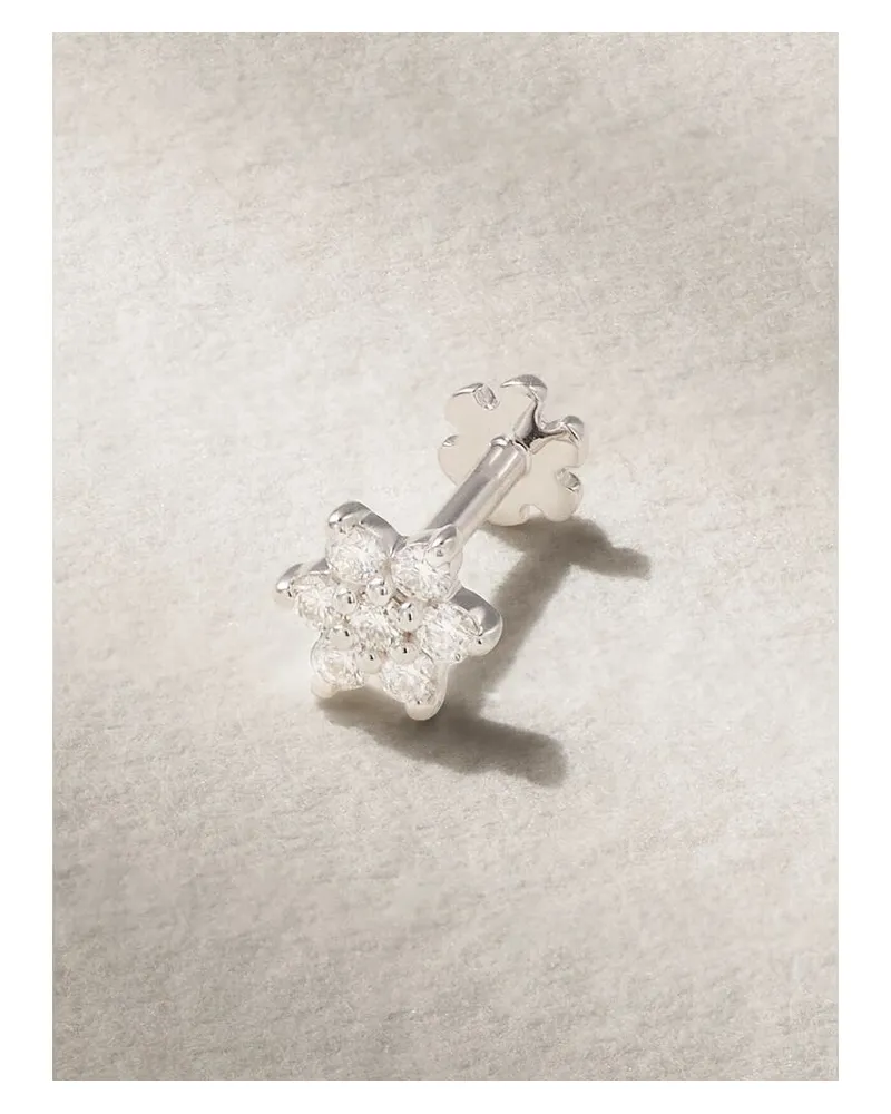 Maria Tash 4,5 Mm Ohrstecker Aus 18 Karat Weißgold Mit Diamanten - Silber Silber