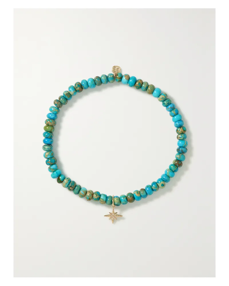 Sydney Evan Small Starburst Armband Mit Türkisen, Details Aus 14 Karat Gold Und Diamanten Gold