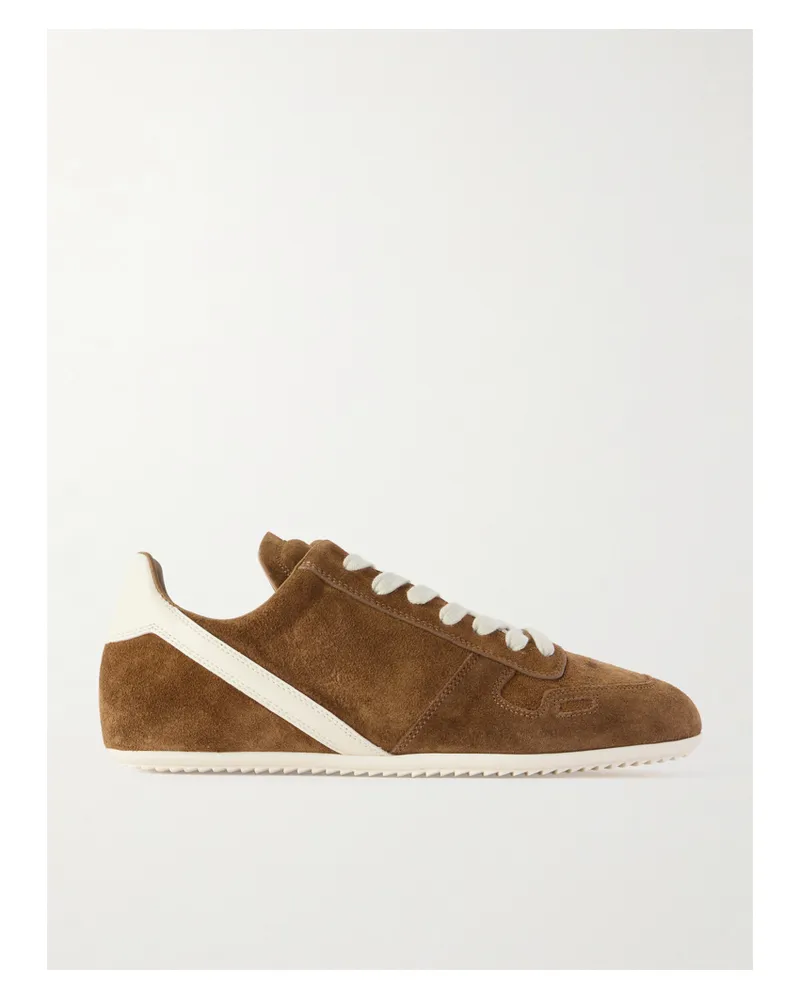Rick Owens Sneakers Aus Veloursleder Mit Lederbesatz - Braun Braun