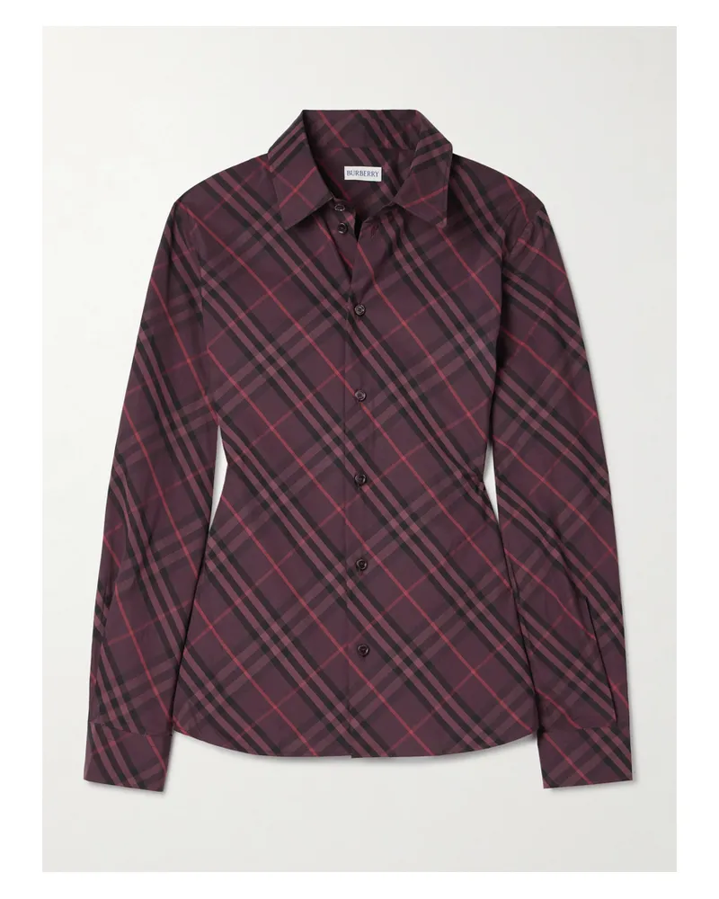 Burberry Hemd Aus Karierter Baumwollpopeline - Lila Lila