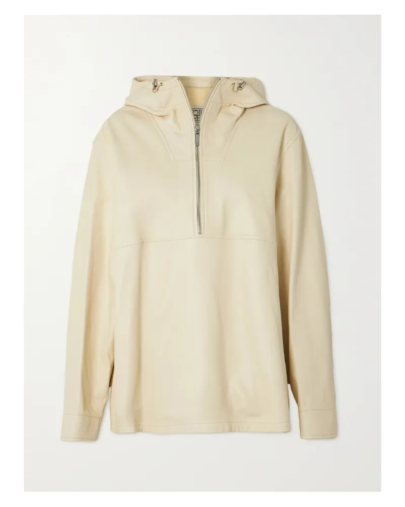 Totême Jacke Aus Leder Mit Kapuze - Ecru Ecru