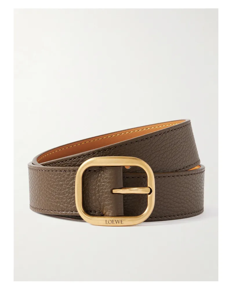 Loewe Textured-leather Belt - Brown Brown