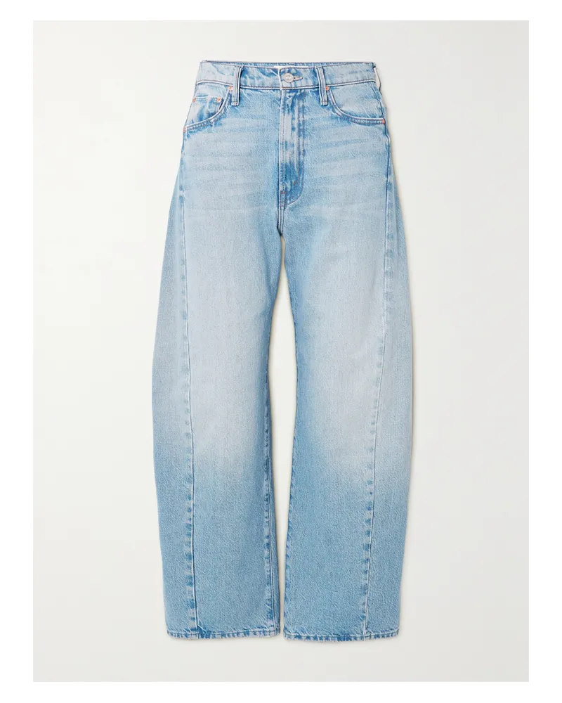 Mother Net Sustain The Half Pipe Ankle Verkürzte, Hoch Sitzende Jeans Mit Weitem Bein - Blau Blau