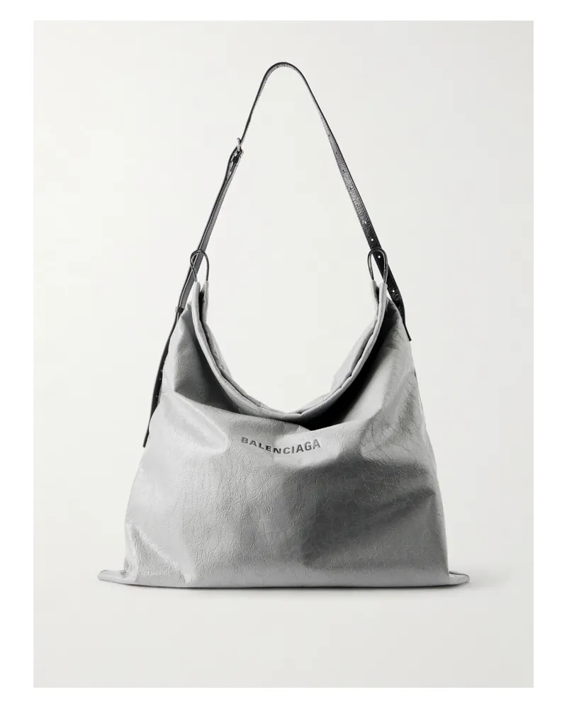 Balenciaga Printed Leather Tote Bag - Black Black