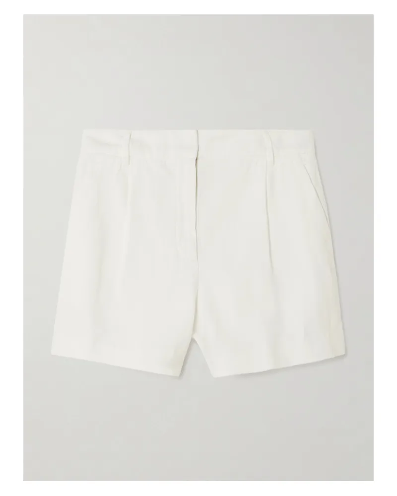 Brunello Cucinelli Shorts Aus Twill Aus Einer Baumwoll-leinenmischung Mit Falten - Neutral Neutral