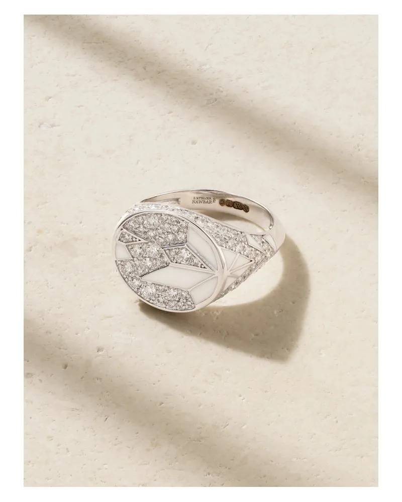 L’Atelier Nawbar The Fragments Ring Aus 18 Karat Weißgold Mit Diamanten Und Emaille Gold