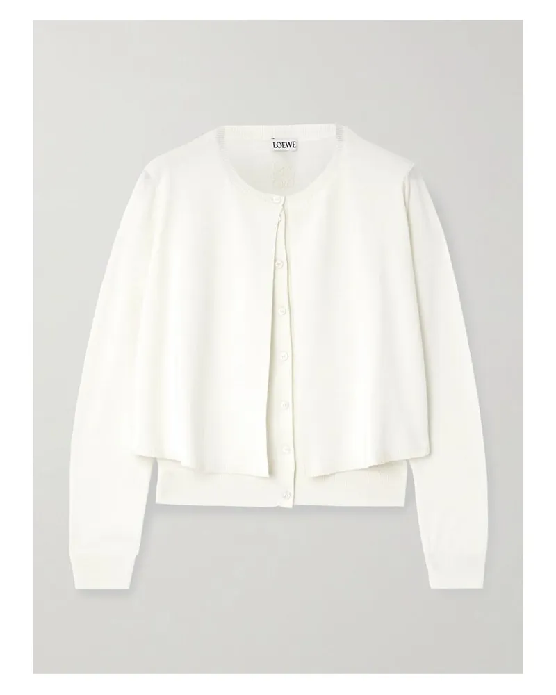 Loewe Mehrlagiger Cardigan Aus Wolle - Weiß Weiß