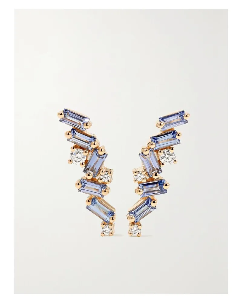 Suzanne Kalan Ohrstecker Aus 18 Karat Gold Mit Saphiren Und Diamanten Gold
