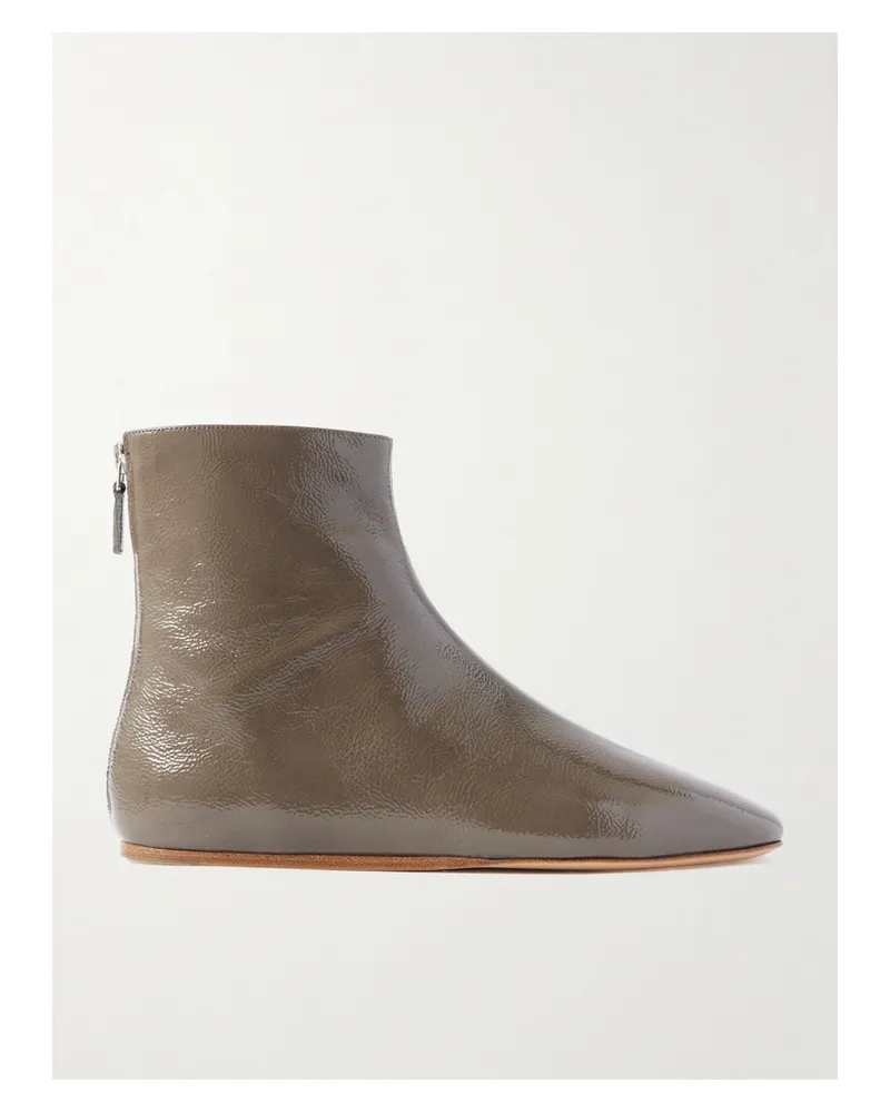 Le Monde Béryl Luna Ankle Boots Aus Glanzleder - Braun Braun
