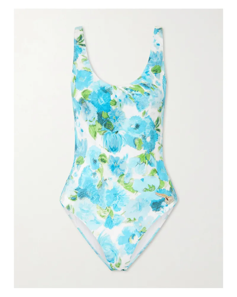 Chloé Floral-print Swimsuit - Blue Blue