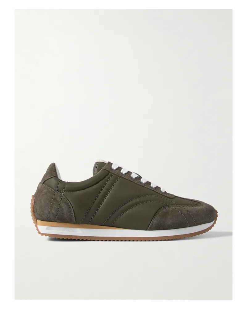 Totême The Sport Sneakers Aus Veloursleder Und Twill - Grün Grün