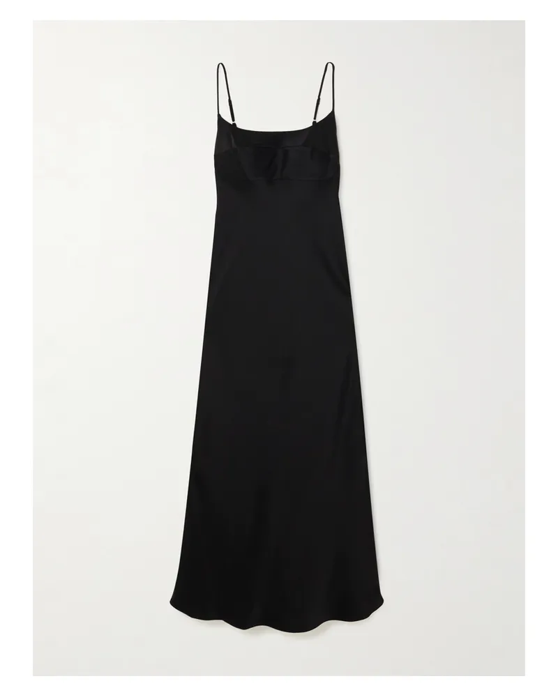 Theory Satin Midi Dress - Black Black