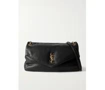 Calypso Large Padded Leather Shoulder Bag - Black