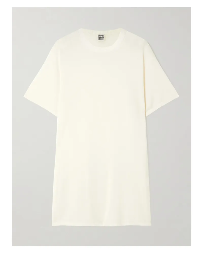 Totême T-shirt Aus Einer Lyocell-kaschmirmischung - Weiß Weiß