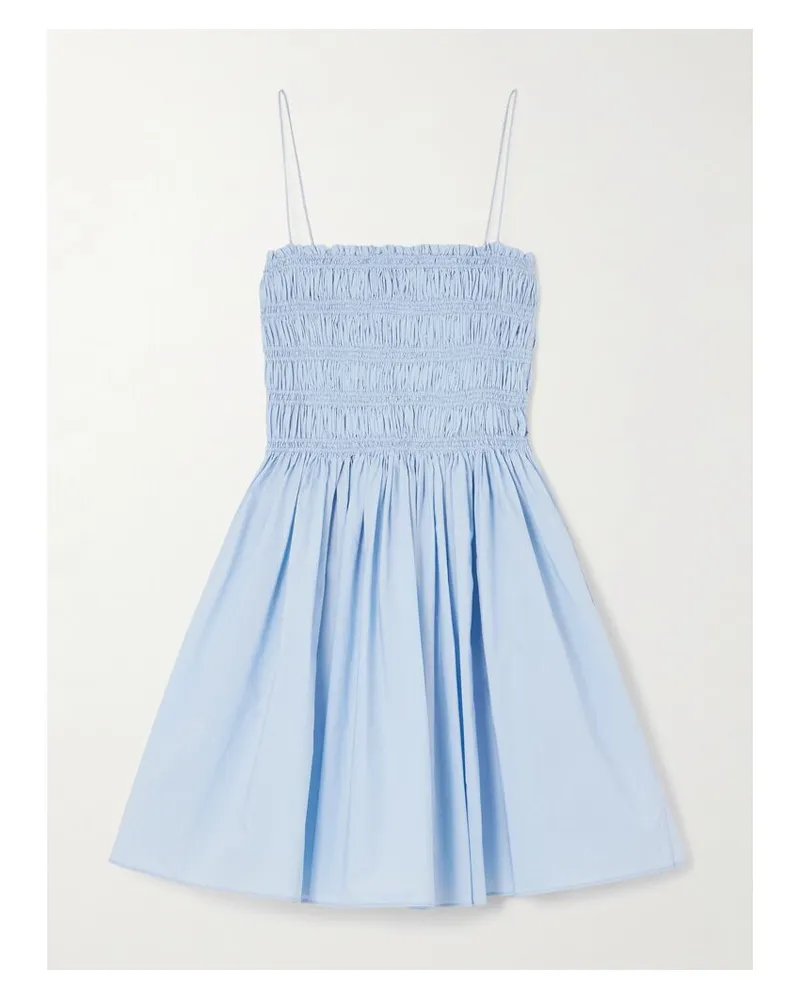 Matteau Minikleid Aus Biobaumwollpopeline Mit Raffungen - Blau Blau