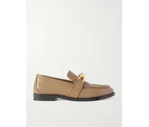 Astaire Embellished Leather Loafers - Brown